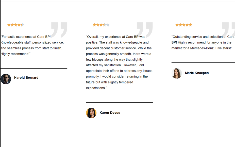 Reviews from clients